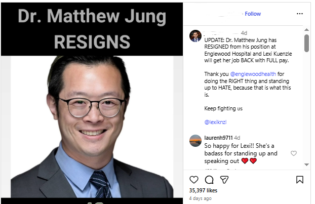 Dr Jung Englewood Health Resigns